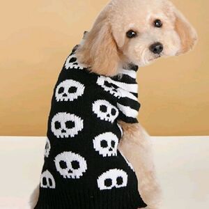 Halloween Skull Pattern Pet Sweater
